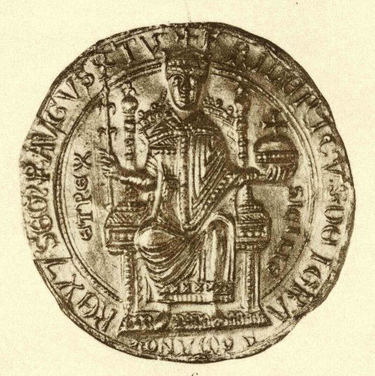Münze mit Bildnis Kaiser Friedrichs II.